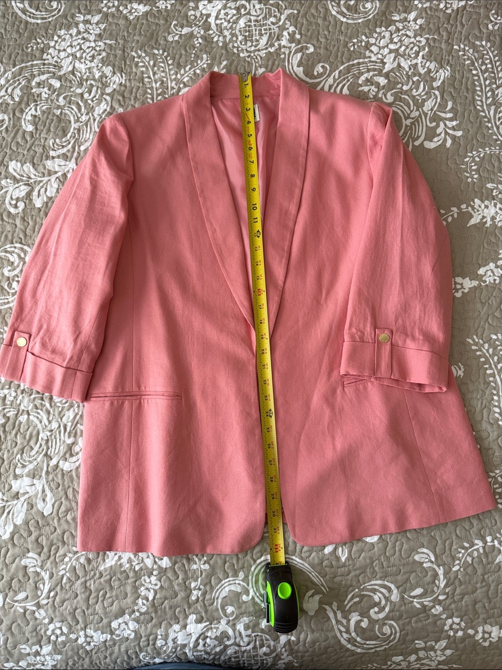 Anne Klein Coral Pink Open-Front Blazer Jacket